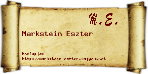 Markstein Eszter névjegykártya